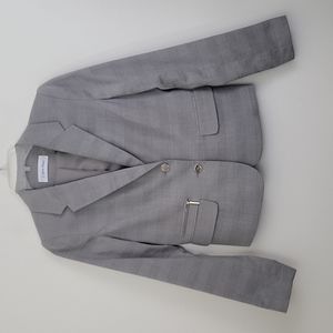 Calvin Klein Gray Fitted Short Blazer Jacket 6P
